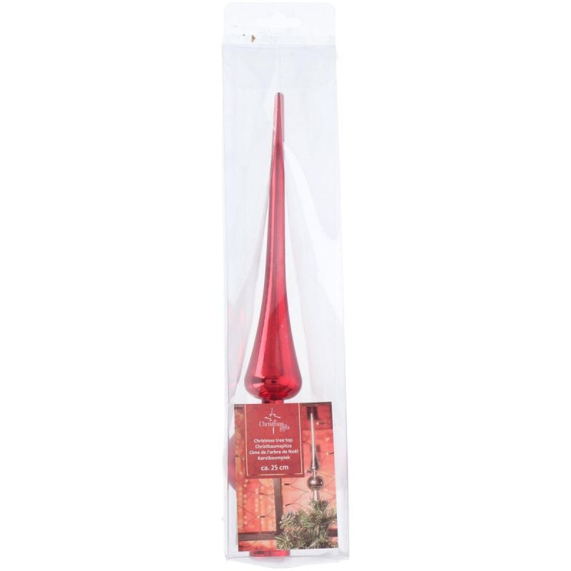 CHRISTMAS TREE TOP, HEIGHT 25 CM, RED