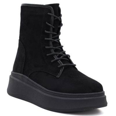 M. Daszyński Stivali suede ankle on thick platform, M.Daszyński