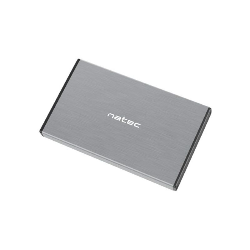 NATEC Rhino Go NKZ-1281 Hard Drive Case (2.5"; USB 3.0; Aluminum; Gray)