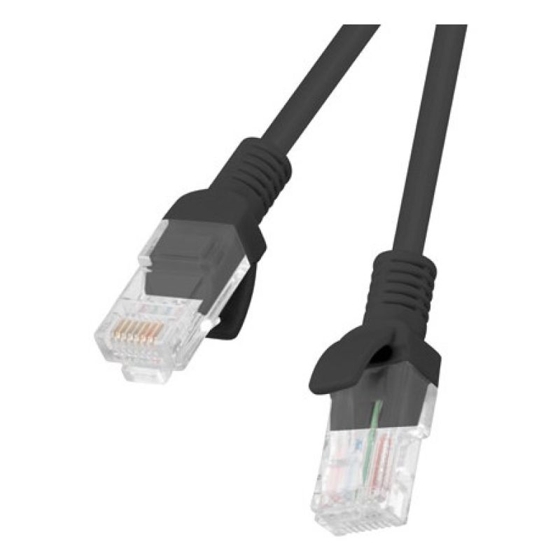 UTP patch cord Lanberg PCU6-10CC-0025-BK (RJ45 - RJ45 ; 0.25m; UTP; cat. 6; black color)