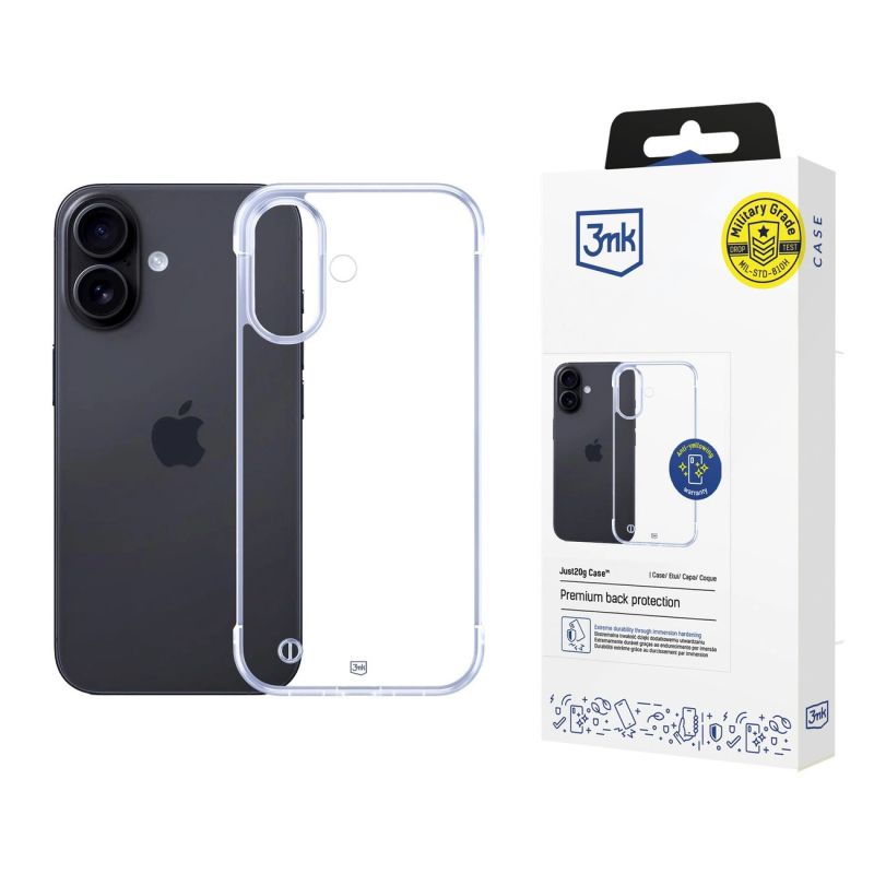 3mk Just20g Clear Case for Apple iPhone 16 Plus - transparent