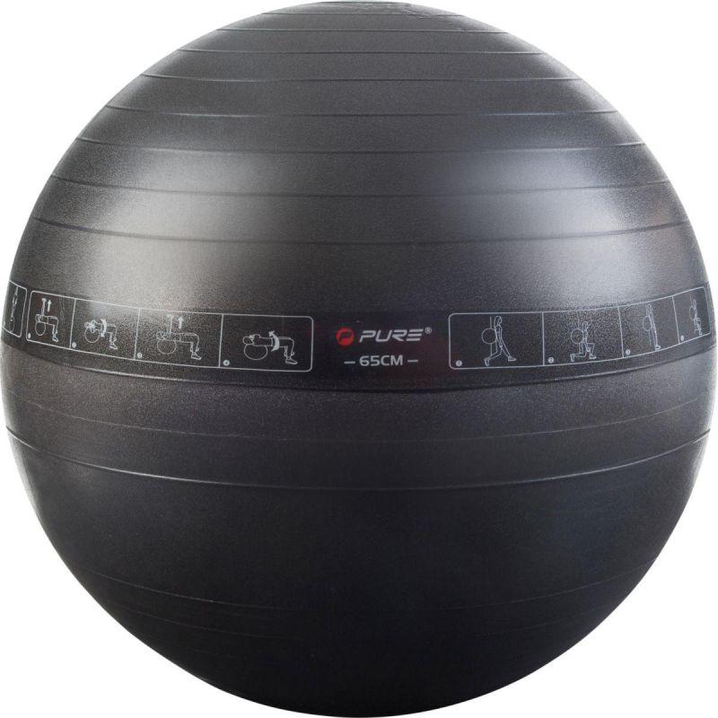 FITNESS BALL 65CM BLACK PURE 2 IMPROVE