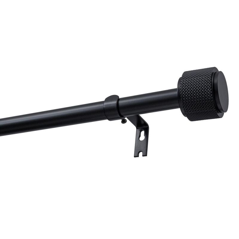 Single Extendable Curtain Pole Ø 19 mm OMEGA Black 200–300 cm KOWALSKI