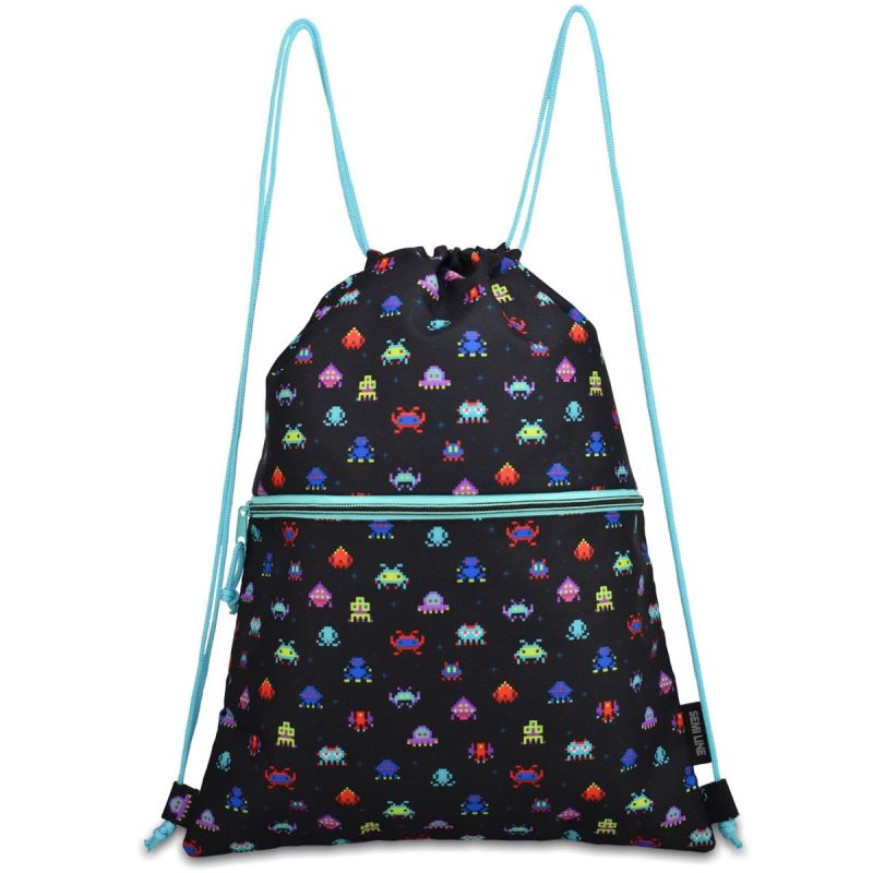 PREMIUM SCHOOL DRAWSTRING BAG/BACKPACK WITH SEMI LINE PRINT