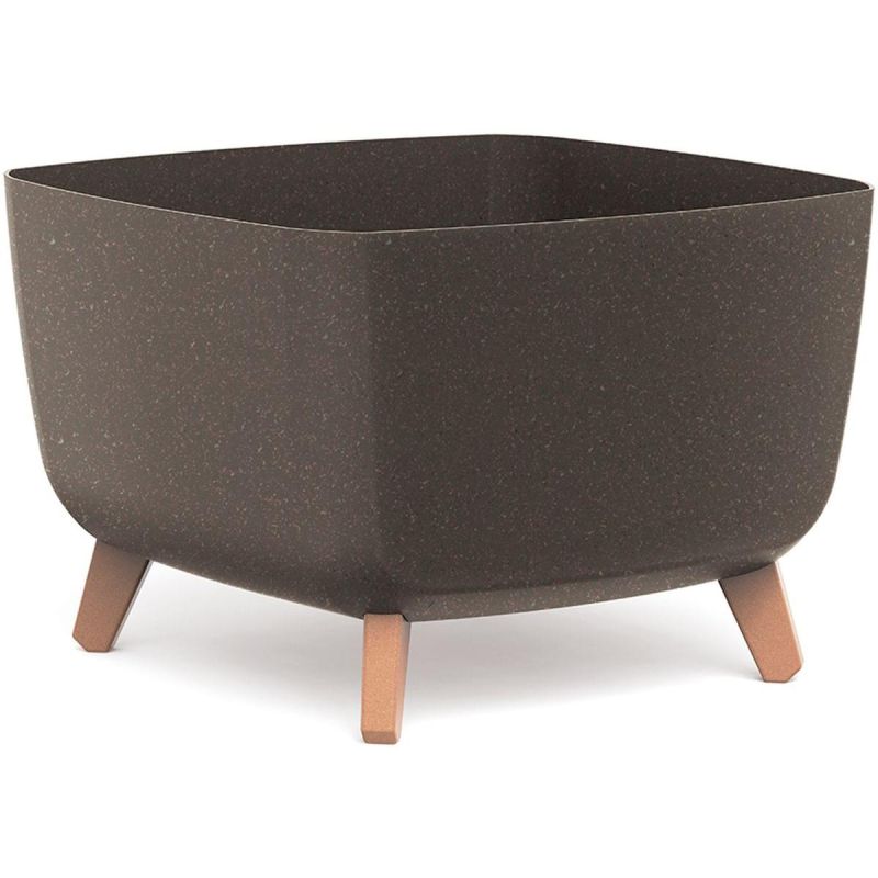 GRACIA SQUARE ECO WOOD FLOWER POT 39x39CM COFFEE