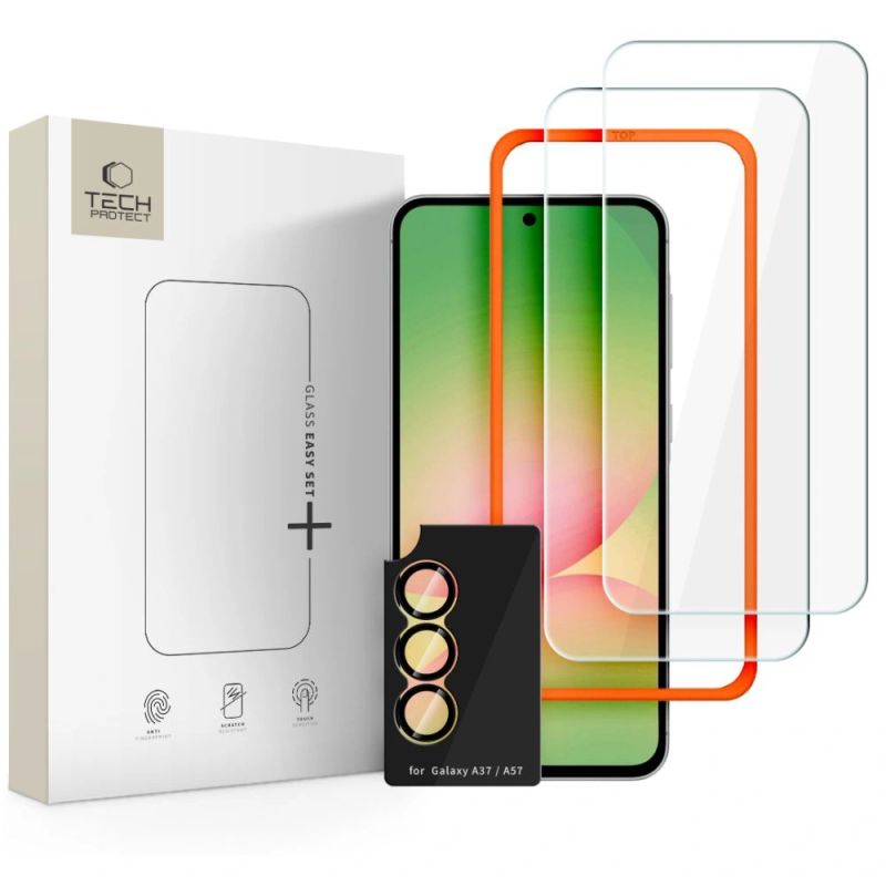 Tech-Protect Easy Set+ 3-Pack Tempered Glass for Samsung Galaxy A37 5G
