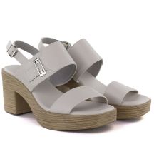 M. Daszyński Sandali ash-gray heeled M.Daszyński