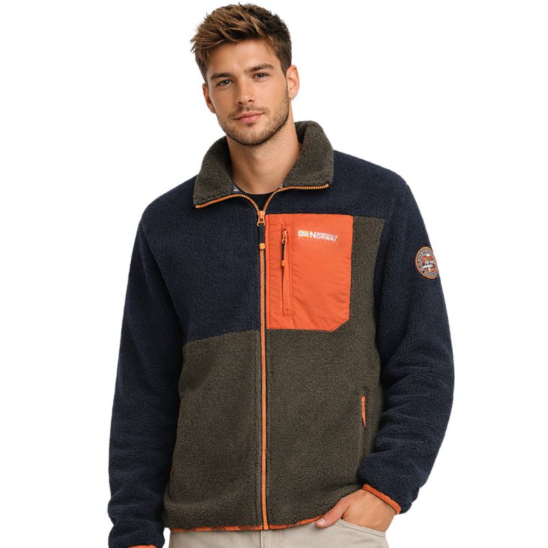Men’s Fleece Jacket Geographical Norway TARLEY NAVY DB MEN 0124 (WZ8069H/GN-NAVY)