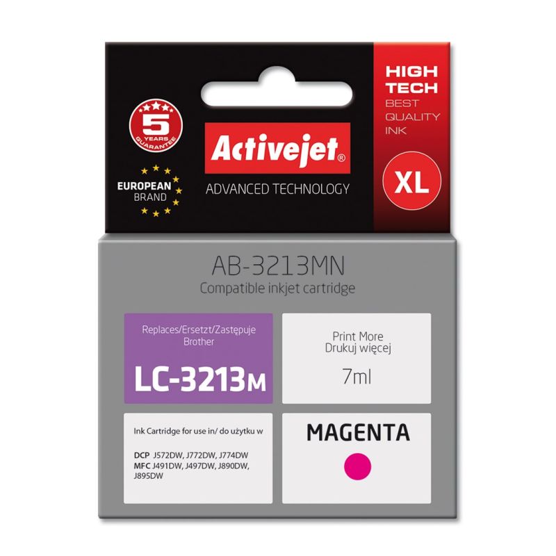 Activejet AB-3213MN Ink (replacement for Brother LC3213M; Supreme; 7 ml; Magenta)