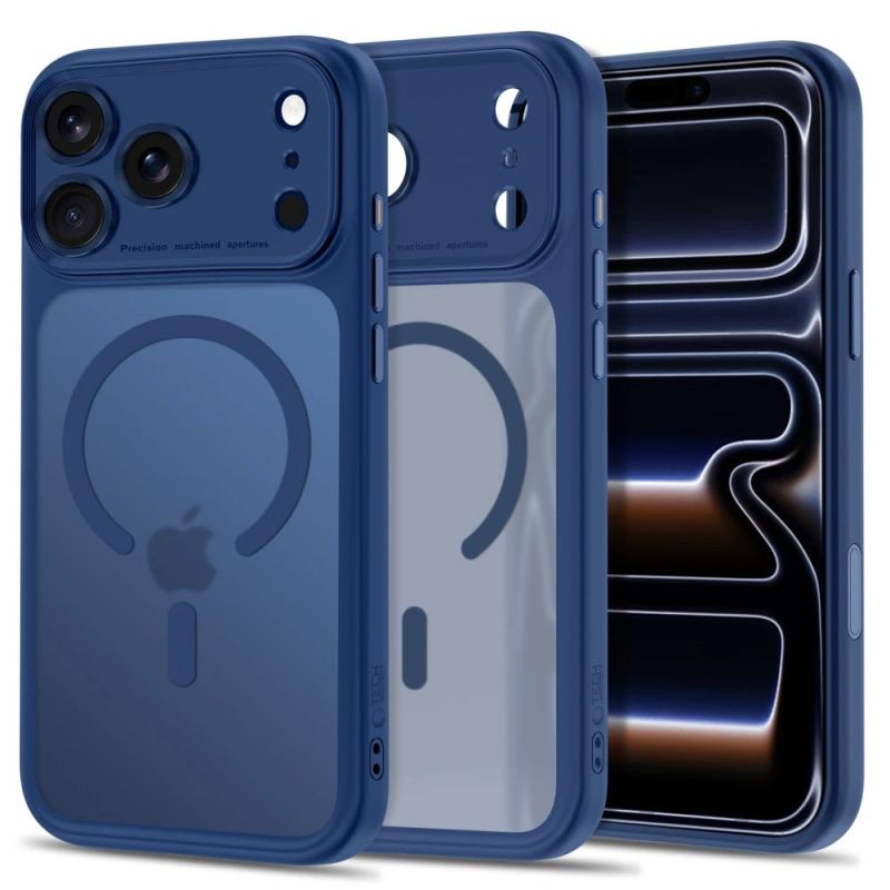 Tech-Protect MagPeak MagSafe CC Case for iPhone 18 Pro / 17 Pro - Matte Navy Blue