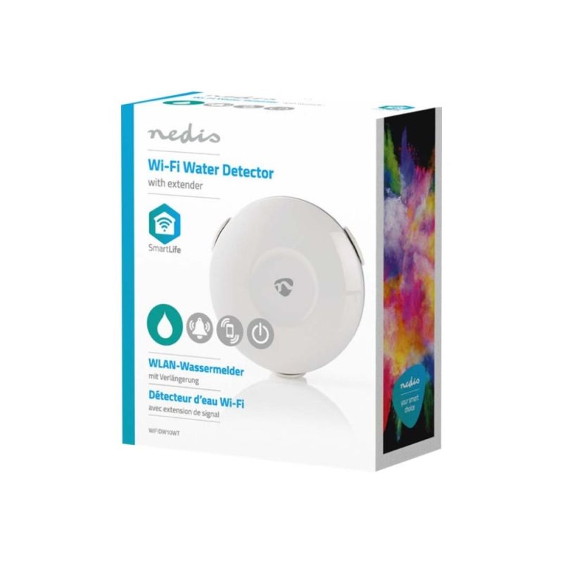 Nedis WIFIDW10WT Water Detector Sensor and Alarm System Wired and Wireless