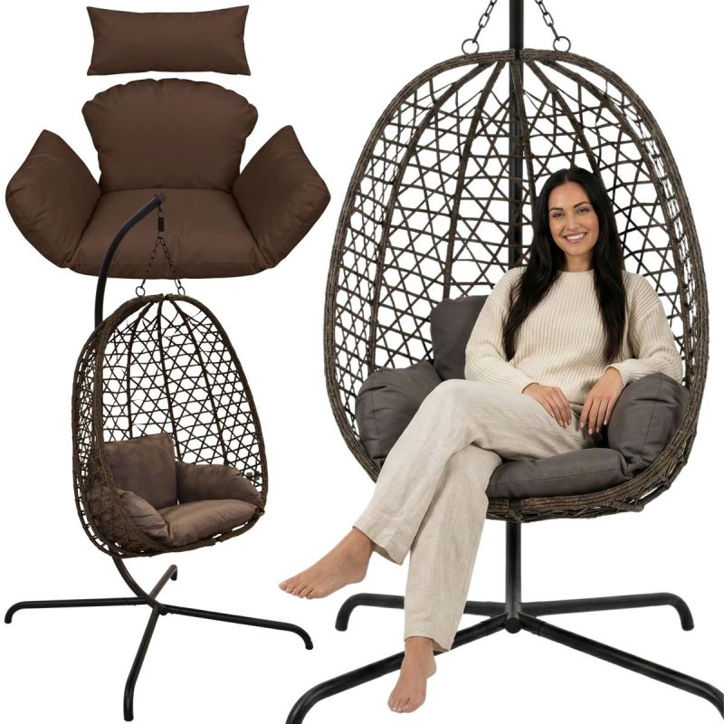 COCOON HANGING CHAIR 105x195CM DARK BROWN