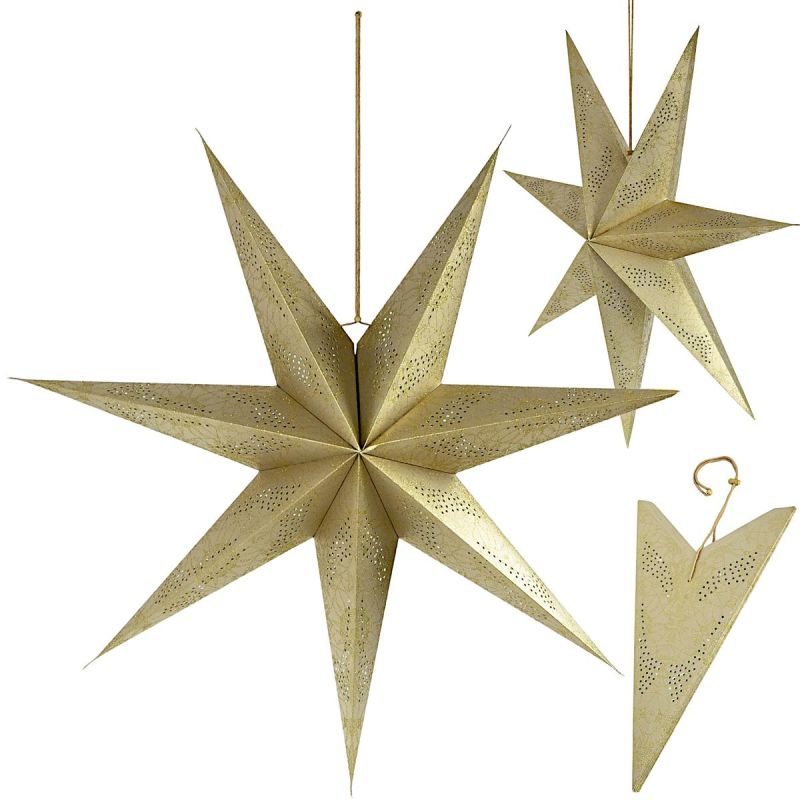 DECORATIVE PAPER STAR 75CM CHAMPAGNE