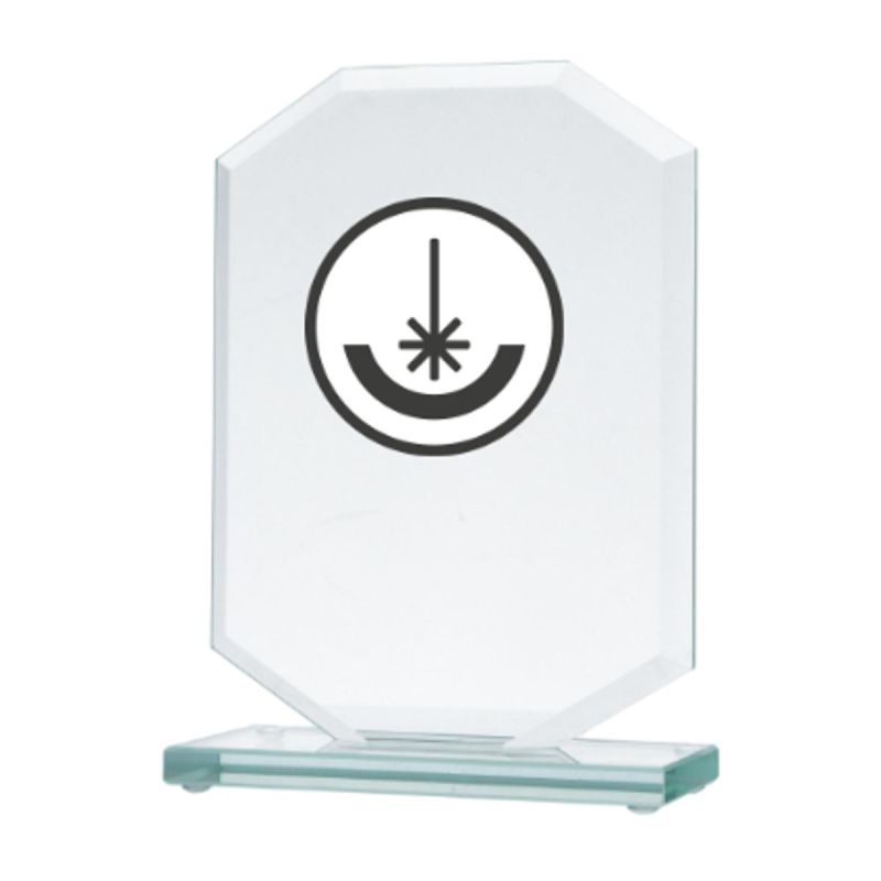 Engraved glass trophy