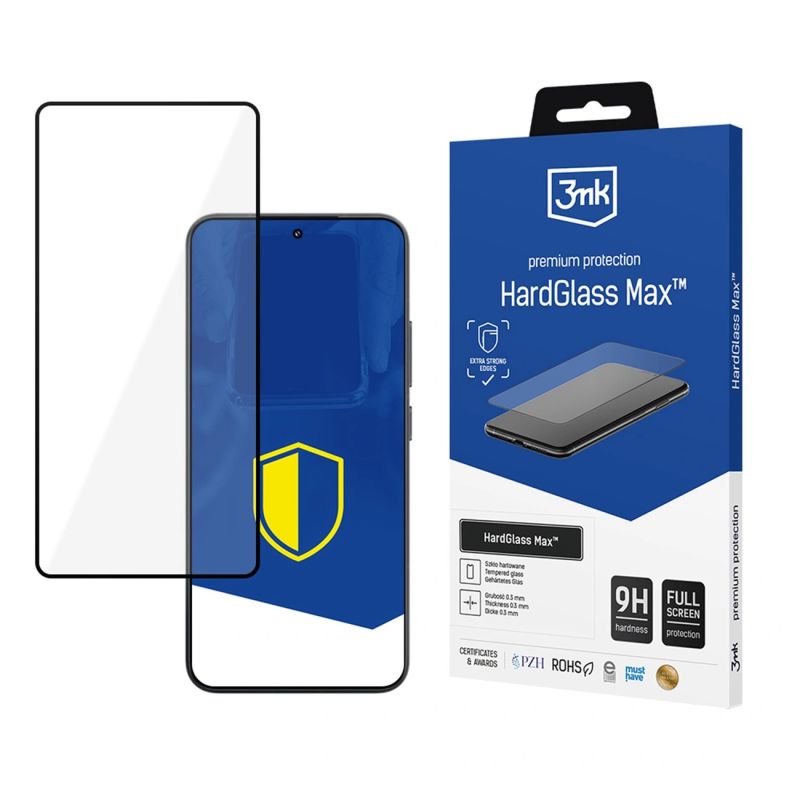 Reinforced full-screen tempered glass 3mk HardGlass Max Black for Xiaomi 15