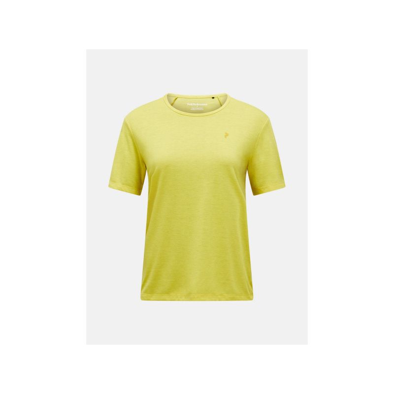 Women's PEAK PERFORMANCE W Wool-Blend Shortsleeve T-shirt, yellow