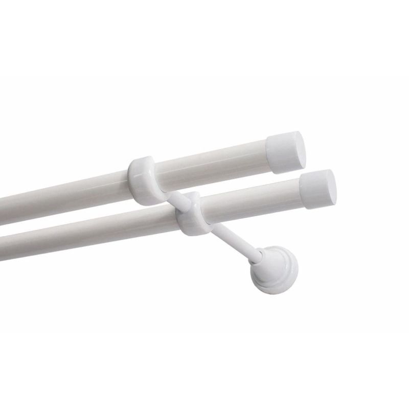 Double Curtain Pole Ø 19 mm White 160 cm LUNA KOWALSKI