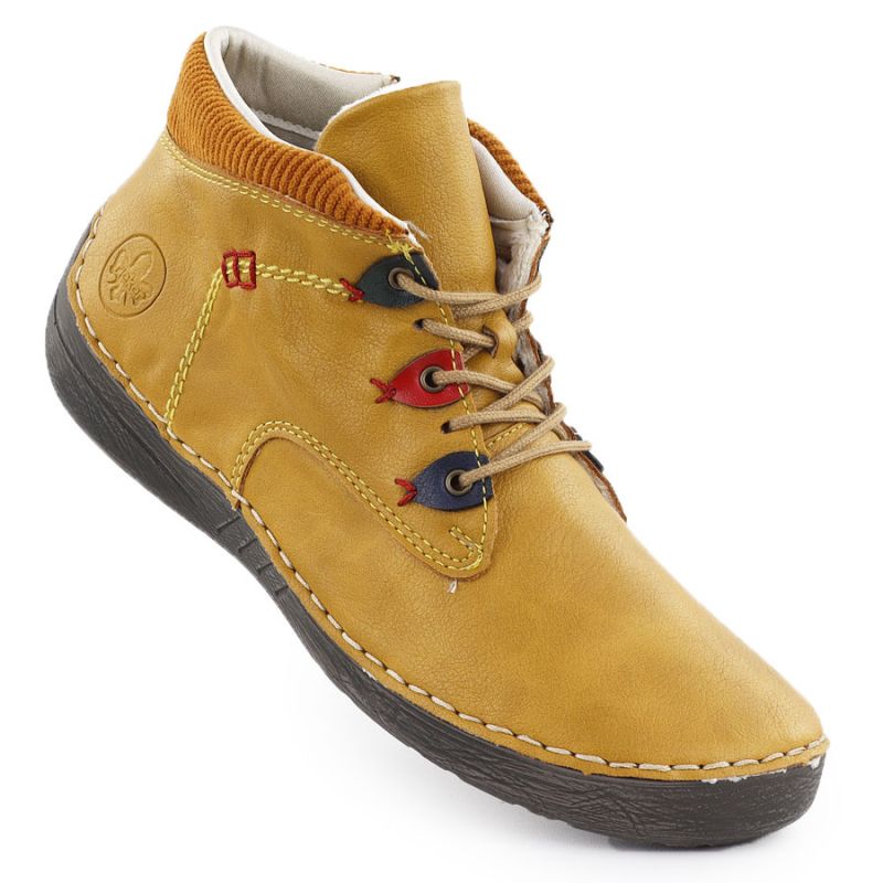 Comfortable Women’s Warm-Lined Yellow Ankle Boots Rieker 52544-68