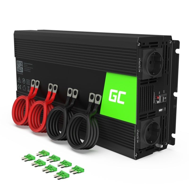 GREEN CELL INV20 Inverter 24V–230V 2000W/4000W Pure Sine Wave