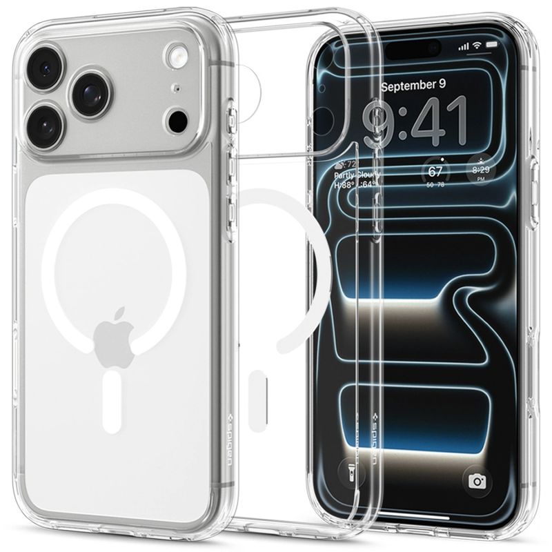 Spigen Ultra Hybrid MagSafe Case for iPhone 18 Pro / 17 Pro - Clear and White