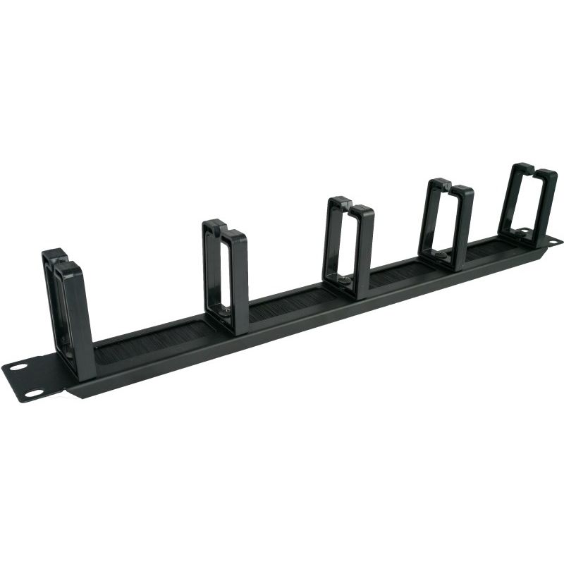 Alantec-1U 19" Cable Organizer with Brush Pass-Thru, 5 Plastic Holders