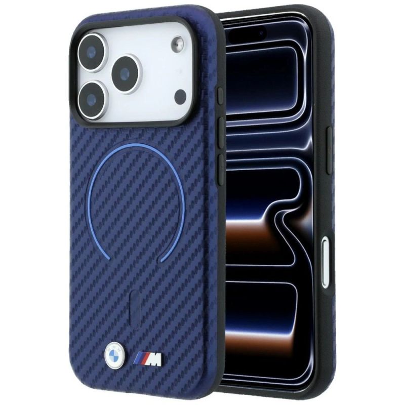BMW M Carbon Printed Ring MagSafe Case for iPhone 18 Pro Max / 17 Pro Max – Navy Blue