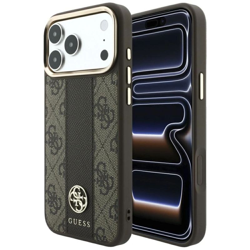 Guess 4G with Stripe Round and Classic Logos MagSafe Case for iPhone 17 Pro / 18 Pro - Brown