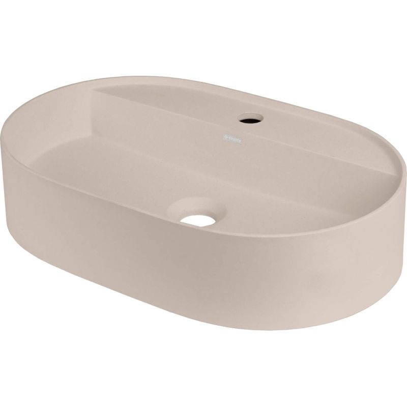 Granite countertop washbasin with space for a tap - oval