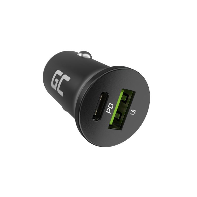 GREEN CELL CAR CHARGER GC POWERRIDE NANO38 38W 6A 1X USB-C 1X USB-A