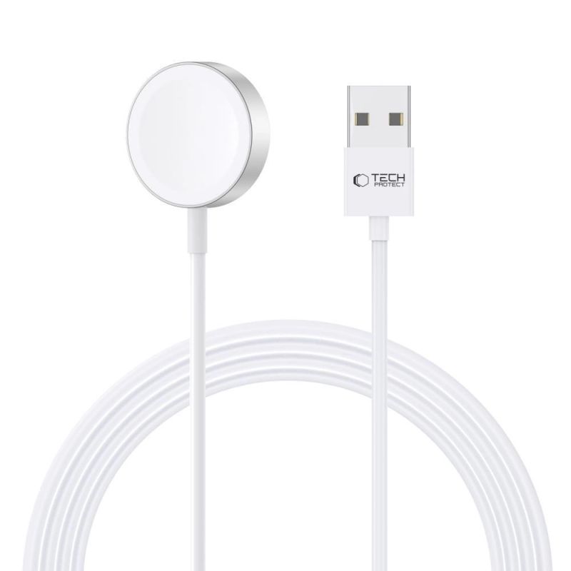 Tech-Protect UltraBoost Magnetic Inductive Charger with USB-A Connector for Apple Watch 1.2m - White