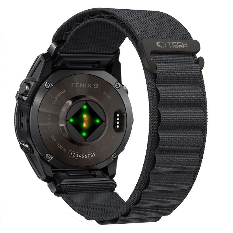 Tech-Protect Nylon Pro Strap for Garmin Fenix 5X / 5X Plus / 6X / 6X Pro / 7X / 8 / 8 Pro / 9 / 9 Pro (51 mm) – Black