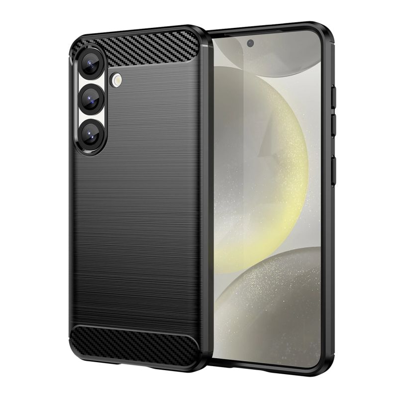 Carbon Case Flexible Silicone for Realme 14 5G - Black