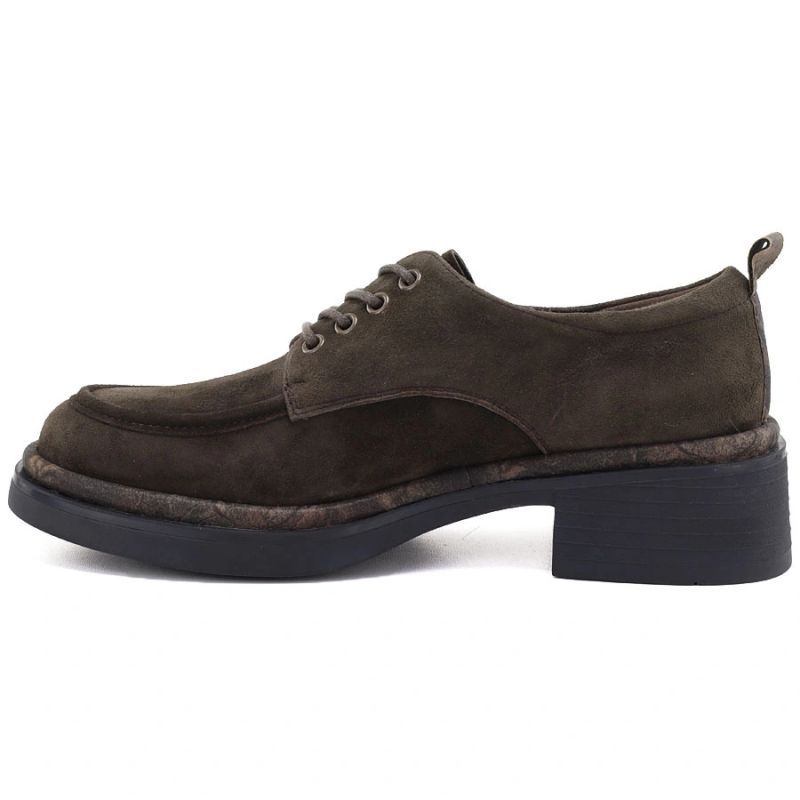 Artiker Chocolate-brown leather block-heel loafers Artiker