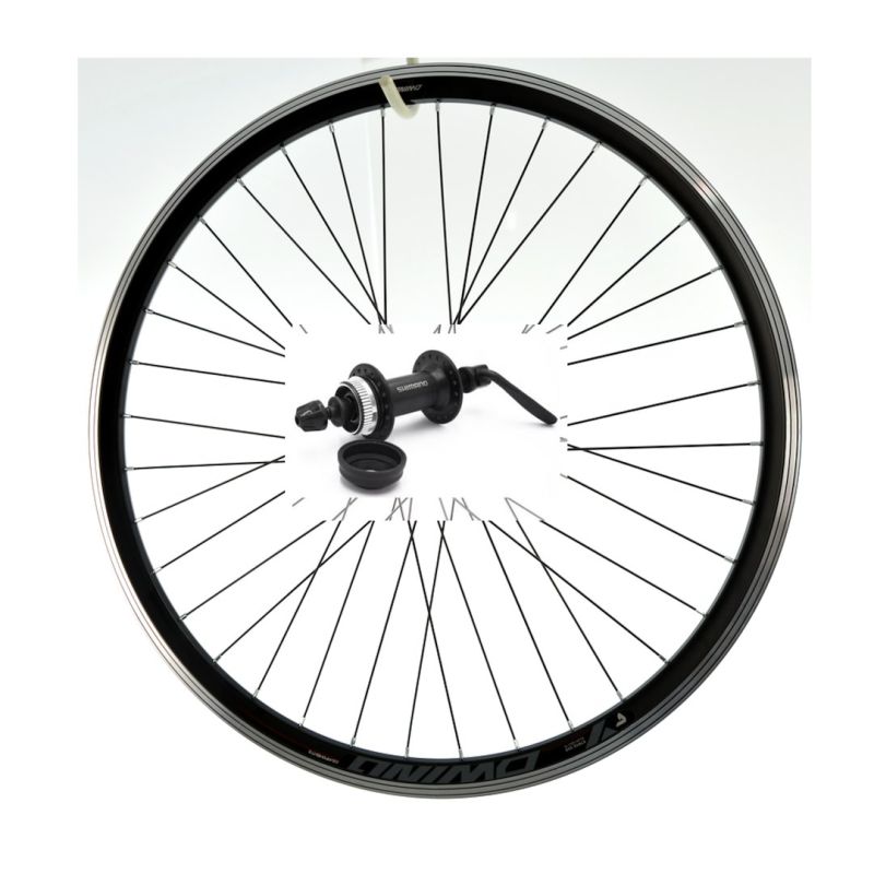 28" Front Wheel V-B QR, Black Rim/Black Hub SHIMANO