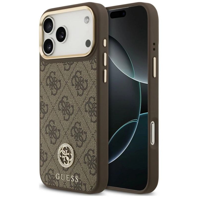 Guess 4G Strass Logo MagSafe Case for iPhone 18 Pro Max / 17 Pro Max – Brown