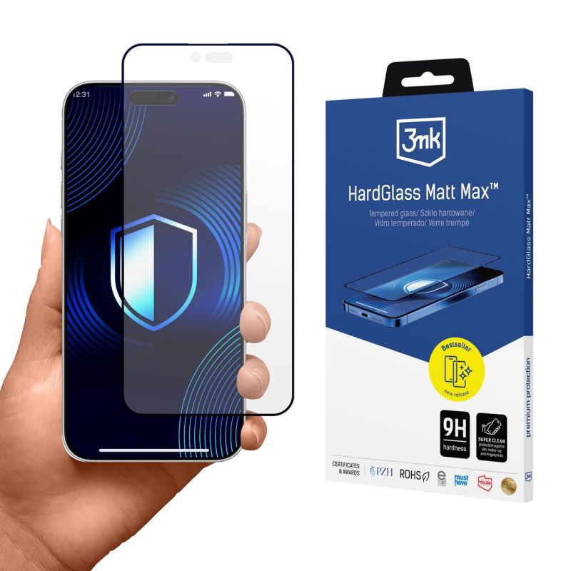 Matte tempered glass 3mk HardGlass Matt Max for Apple Iphone 17 Air