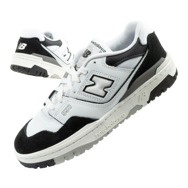 New Balance 550 youth sports shoes sneakers leather fashionable black white