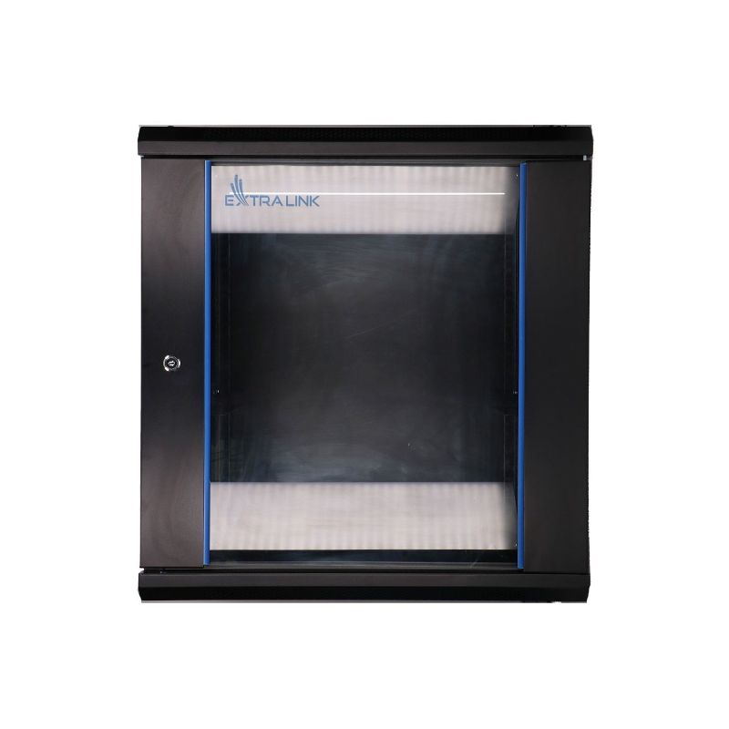 Extralink 12U 600x450 Black Wall-Mounted Rack Cabinet