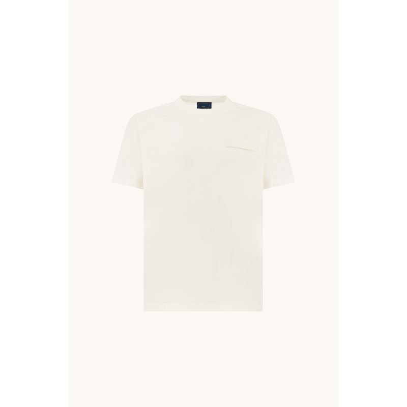 Paul&Shark men's cotton T-shirt light ecru 26411038-108 - classic cut, logo