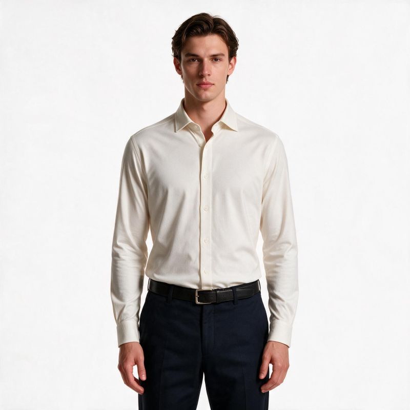 Paul&Shark ecru men's jersey shirt - model 26413146CF (size 10)
