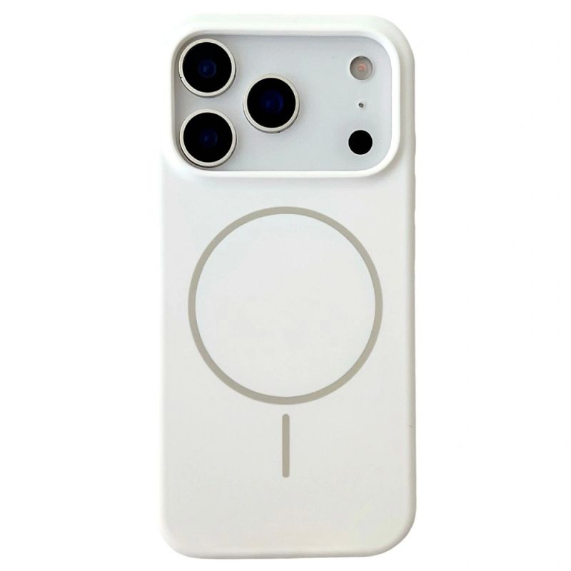 For iPhone 18 Pro Max / 17 Pro Max Magnetic Case Liquid Silicone Anti-Drop Phone Back Cover - White