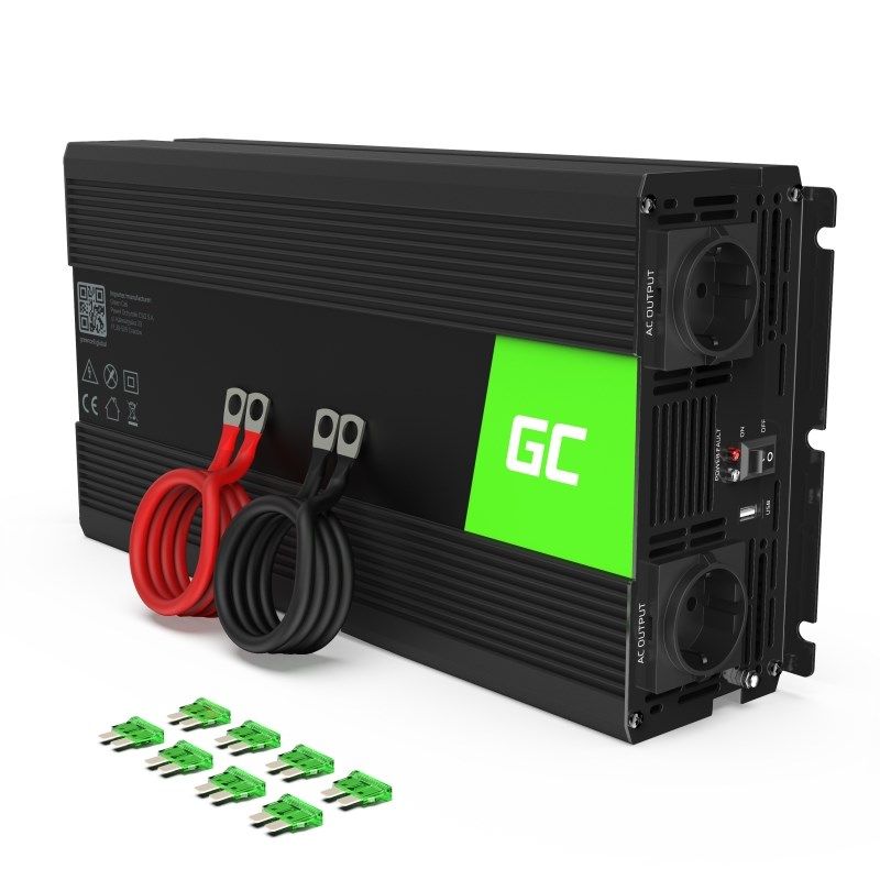 GREEN CELL INV22 INVERTER 12V-230V 1500W/3000W PURE SINE WAVE
