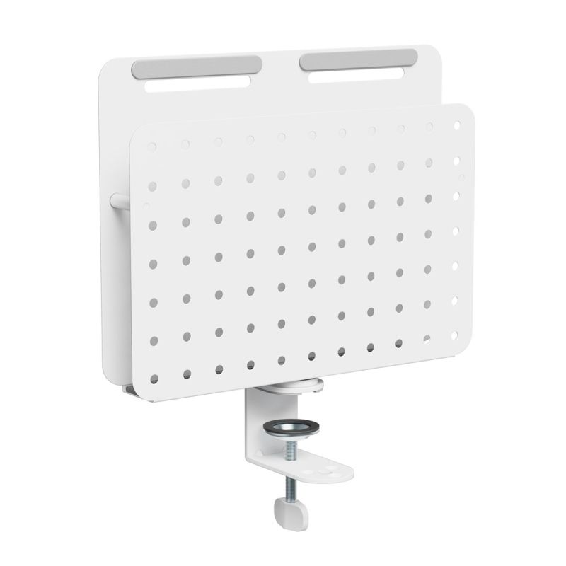 Activejet APB-006W Desk Organizer. Rotating perforated board with vertical organizer. Gray and white.