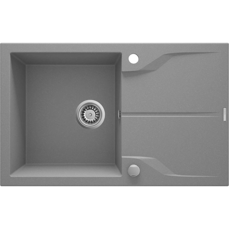 Single-bowl granite sink with drainer - mounted flush with the countertop ZQN_S11F 5908212067802