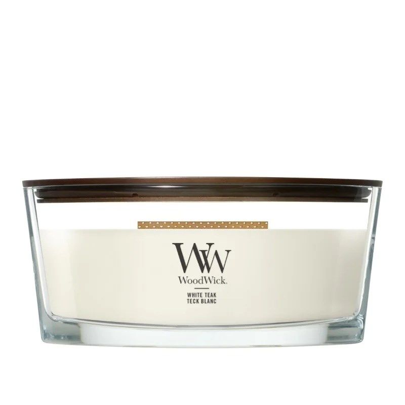 Ellipse candle WHITE TEAK WOODWICK