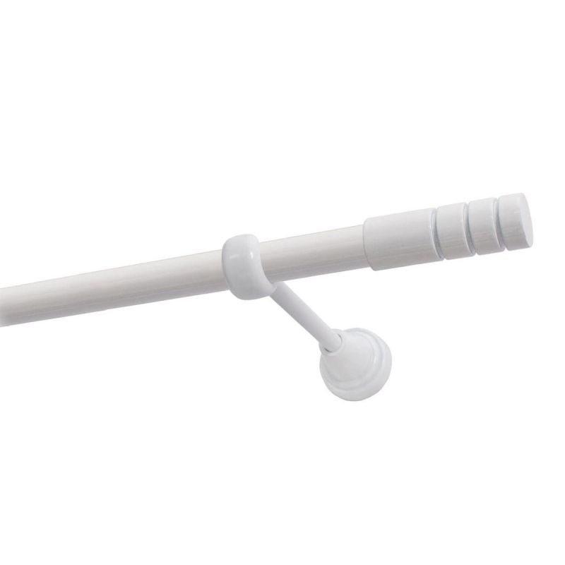 Single Curtain Rod Ø 19 mm, White, 200 cm, TECHNO KOWALSKI
