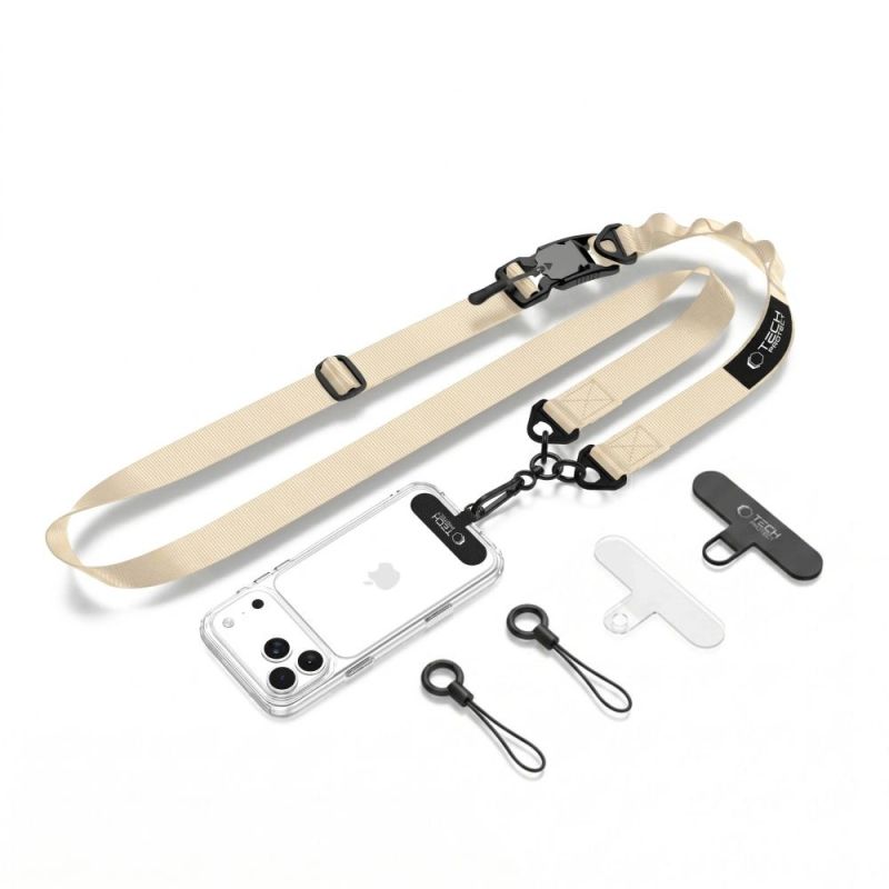 Tech-Protect C9S Rope Crossbody Phone Lanyard - Beige