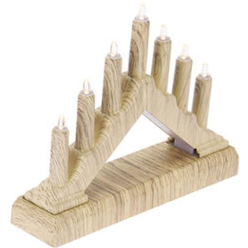 ADVENT CANDLE HOLDER 15.5x3.2x13.5CM 7 LED BATTERY-POWERED PINE