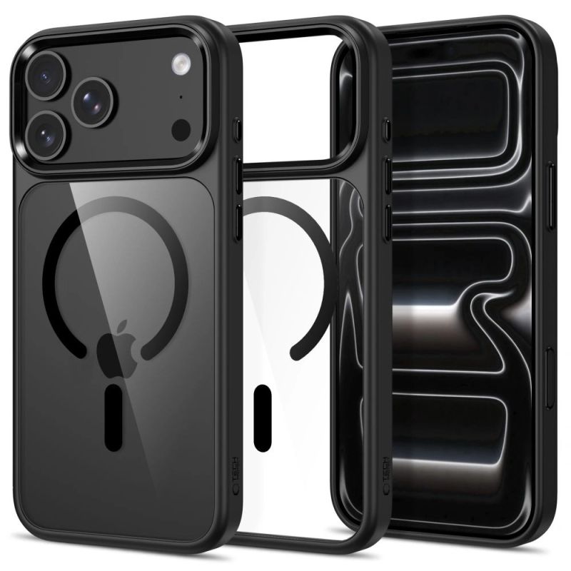 Tech-Protect Magmat Magsafe CC Case for iPhone 17 Pro / 18 Pro - Transparent Black