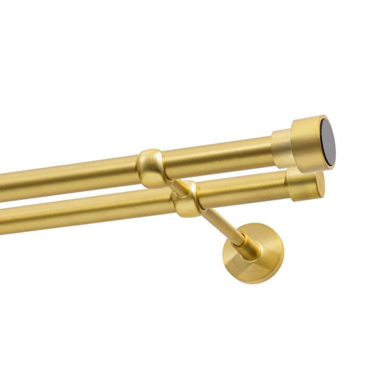 Double Curtain Pole Ø 19 mm, Satin Brass, 320 cm, SLICK KOWALSKI